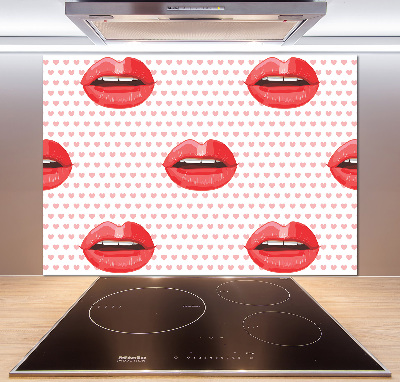 Spatplaat keuken Rode lippen