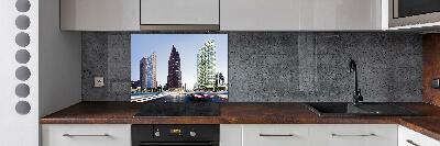 Spatscherm keuken Wolkenkrabbers