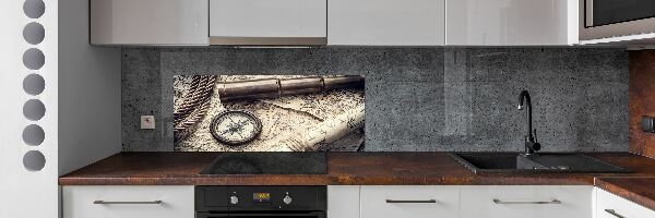 Achterwand keuken Kompas kaart vergrootglas