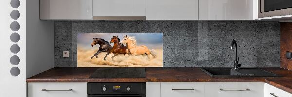 Spatscherm keuken Paarden in galop