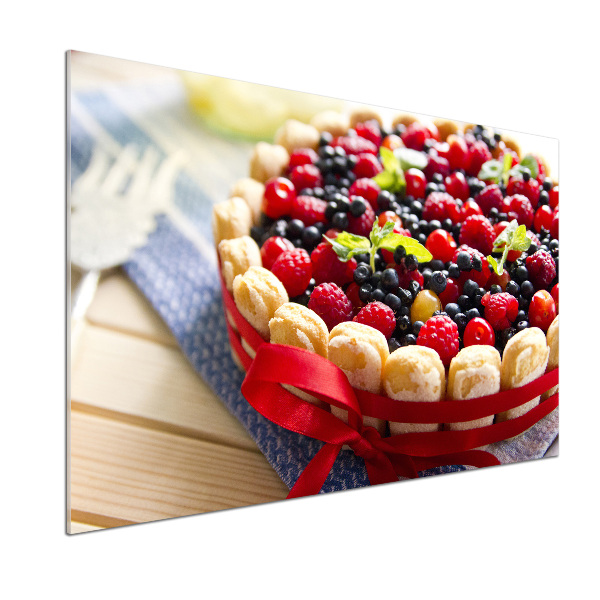 Keuken achterwand Bosvruchtentaart