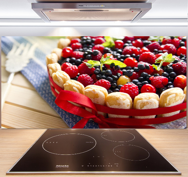 Keuken achterwand Bosvruchtentaart