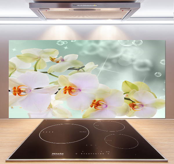 Spatscherm keuken Witte orchidee