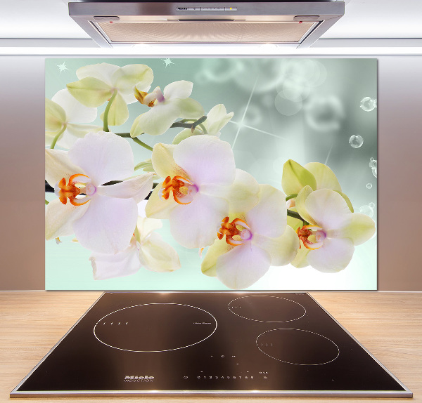 Spatscherm keuken Witte orchidee