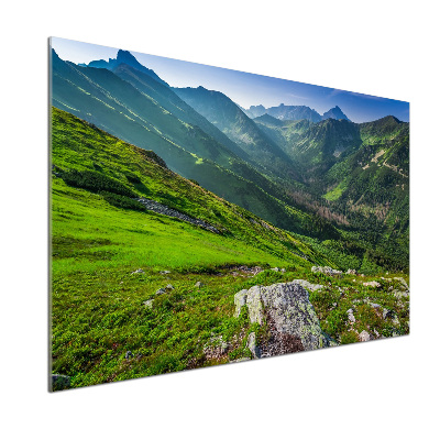 Spatplaat keuken Zonsopgang in de bergen