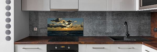 Glazen achterwand keuken Zonsondergang boven de zee