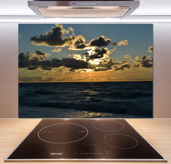 Glazen achterwand keuken Zonsondergang boven de zee
