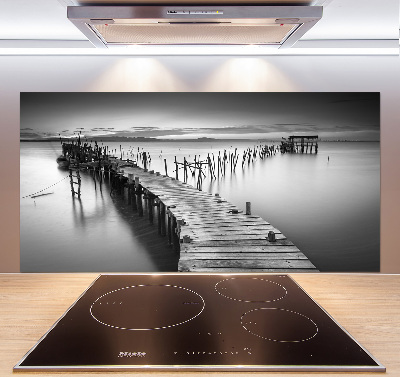 Spatscherm keuken Houten steiger