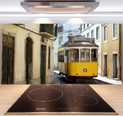 Glazen achterwand keuken Tram vanuit Lissabon