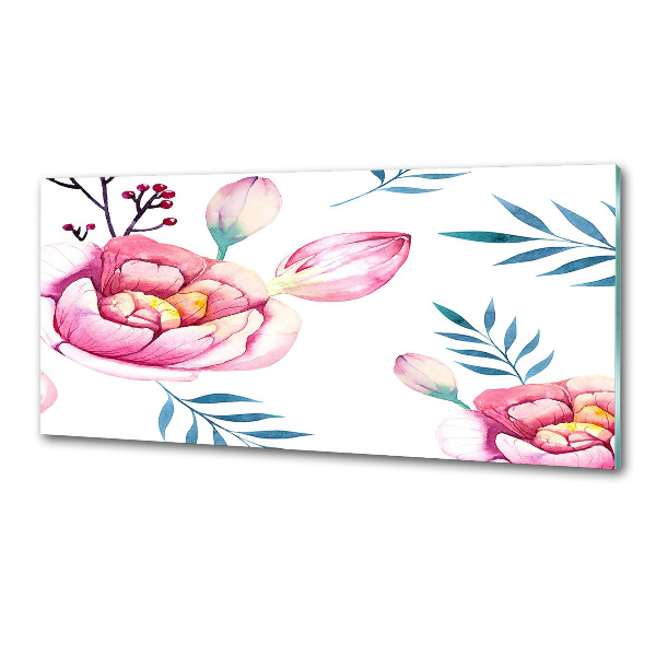 Spatplaat keuken Bloemenpatroon