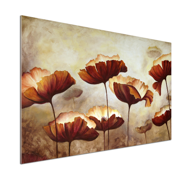 Spatplaat keuken Klaprozen