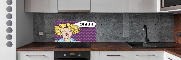 Spatscherm keuken Stripboekvrouw