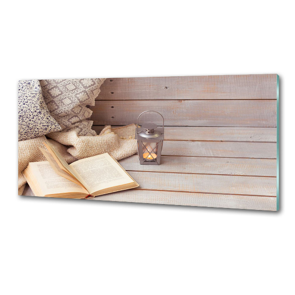 Glazen achterwand keuken Ontspannen met een boek