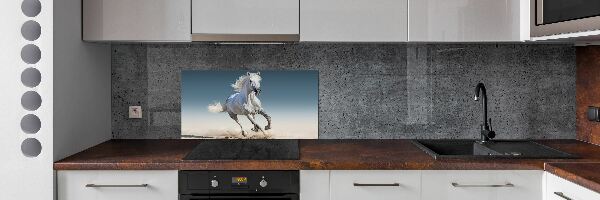 Spatplaat keuken Een wit paard in galop