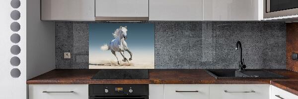 Spatplaat keuken Een wit paard in galop