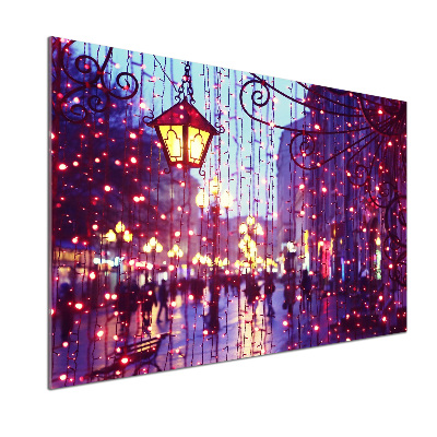 Spatplaat keuken Lichten in de stad