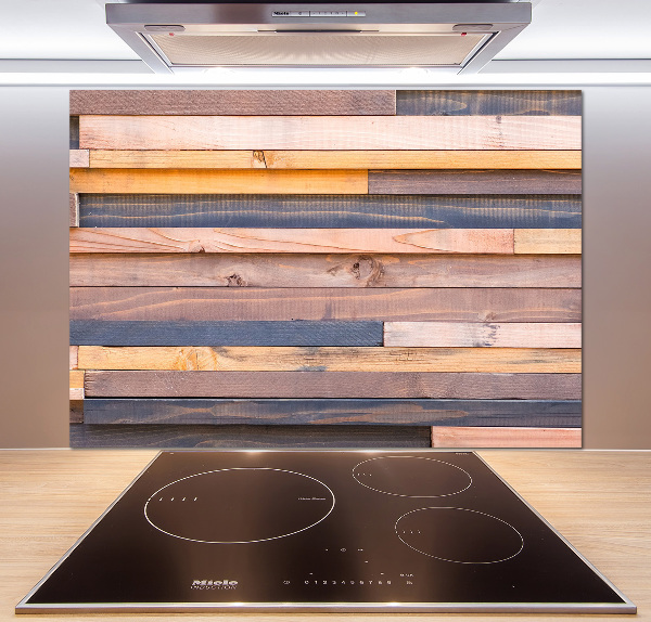 Achterwand keuken Houten muur