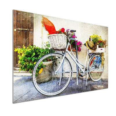 Keuken achterwand Witte fiets