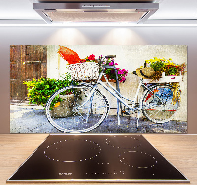 Keuken achterwand Witte fiets
