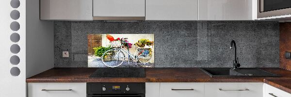 Keuken achterwand Witte fiets