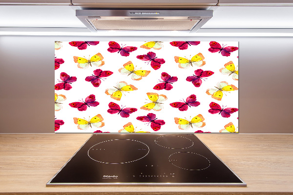 Spatplaat keuken Vlinders en bloemen