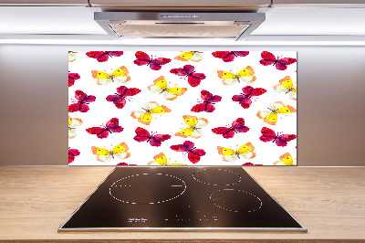 Spatplaat keuken Vlinders en bloemen