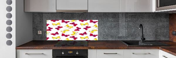 Spatplaat keuken Vlinders en bloemen