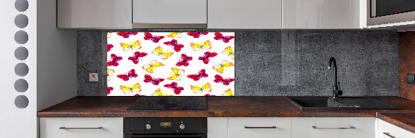 Spatplaat keuken Vlinders en bloemen