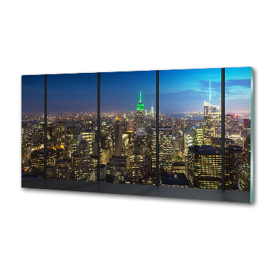 Spatplaat keuken New York 's nachts