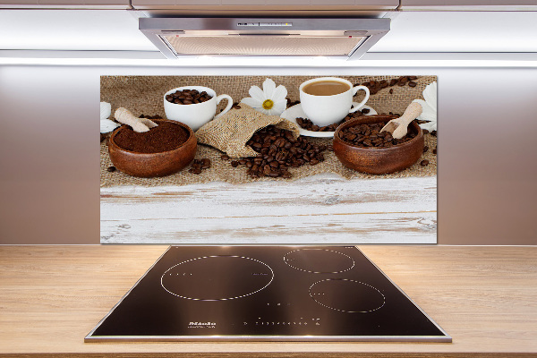 Spatscherm keuken Een kopje koffie