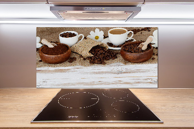 Spatscherm keuken Een kopje koffie