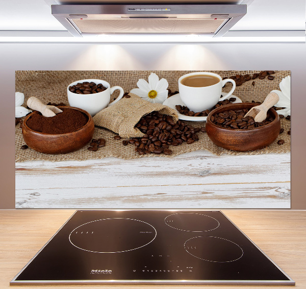 Spatscherm keuken Een kopje koffie