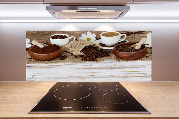 Spatscherm keuken Een kopje koffie