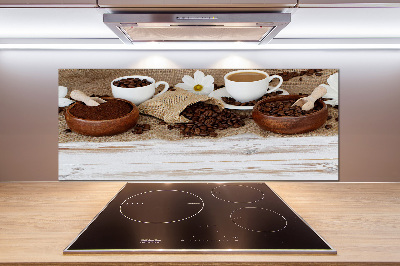 Spatscherm keuken Een kopje koffie