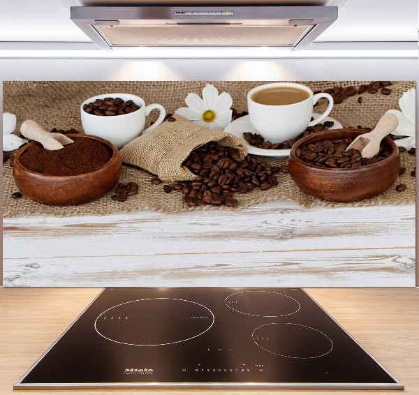 Spatscherm keuken Een kopje koffie