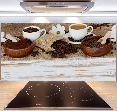 Spatscherm keuken Een kopje koffie