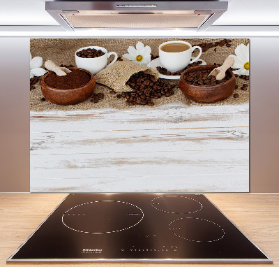 Spatscherm keuken Een kopje koffie