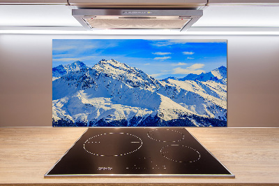 Glazen achterwand keuken De Alpen in de winter