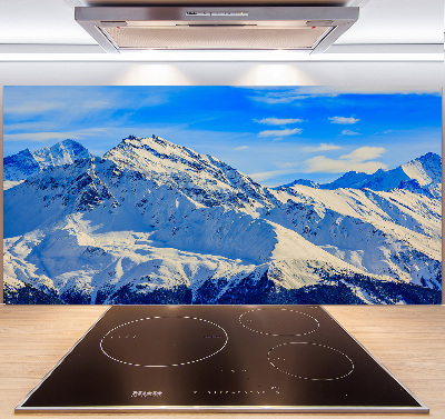 Glazen achterwand keuken De Alpen in de winter