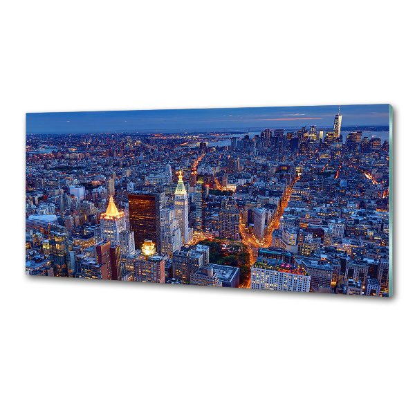 Spatscherm keuken Manhattan 's nachts