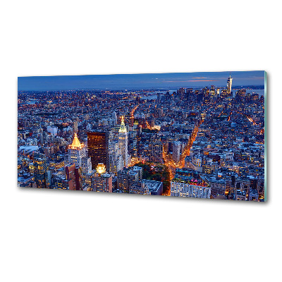 Spatscherm keuken Manhattan 's nachts