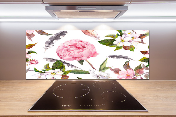 Spatplaat keuken Bloemenpatroon