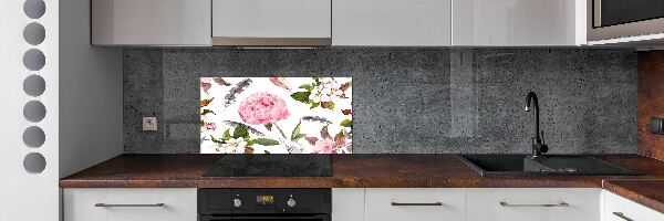 Spatplaat keuken Bloemenpatroon