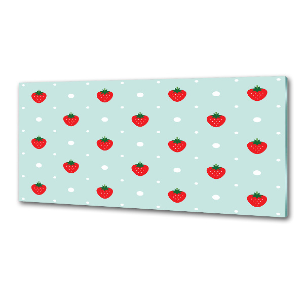 Glazen achterwand keuken Aardbei-pictogrammen