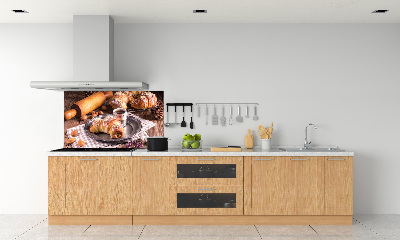 Glazen achterwand keuken Croissants
