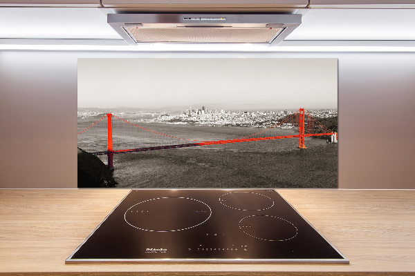 Glazen achterwand keuken San Francisco-brug