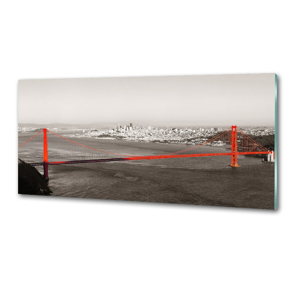 Glazen achterwand keuken San Francisco-brug