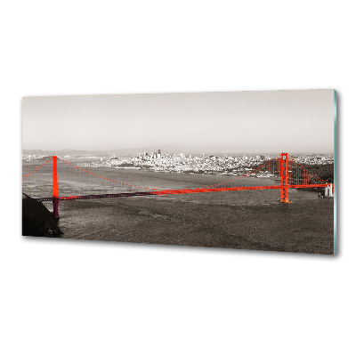 Glazen achterwand keuken San Francisco-brug