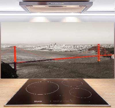 Glazen achterwand keuken San Francisco-brug