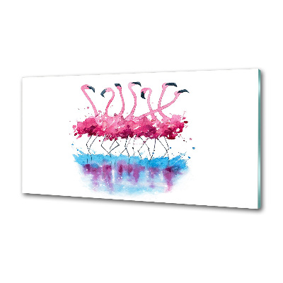 Spatscherm keuken Flamingo's